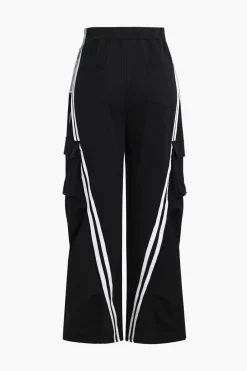 Denim Patchwork Pocket Trousers