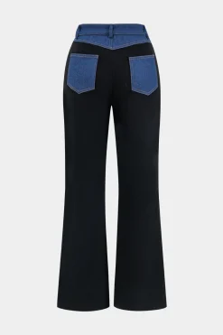 Denim Patchwork Pocket Trousers