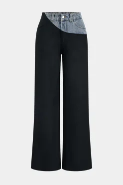 Denim Patchwork Pocket Trousers
