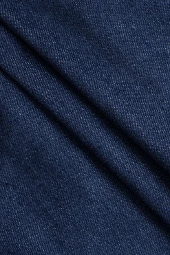 Denim Ruched Button High Waist Skirt