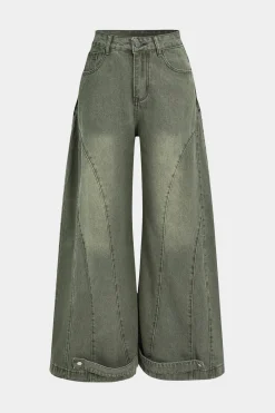 Denim Washed Wide Leg Jean