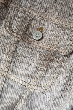 Distressed Flap Pocket Collared Denim Jacket