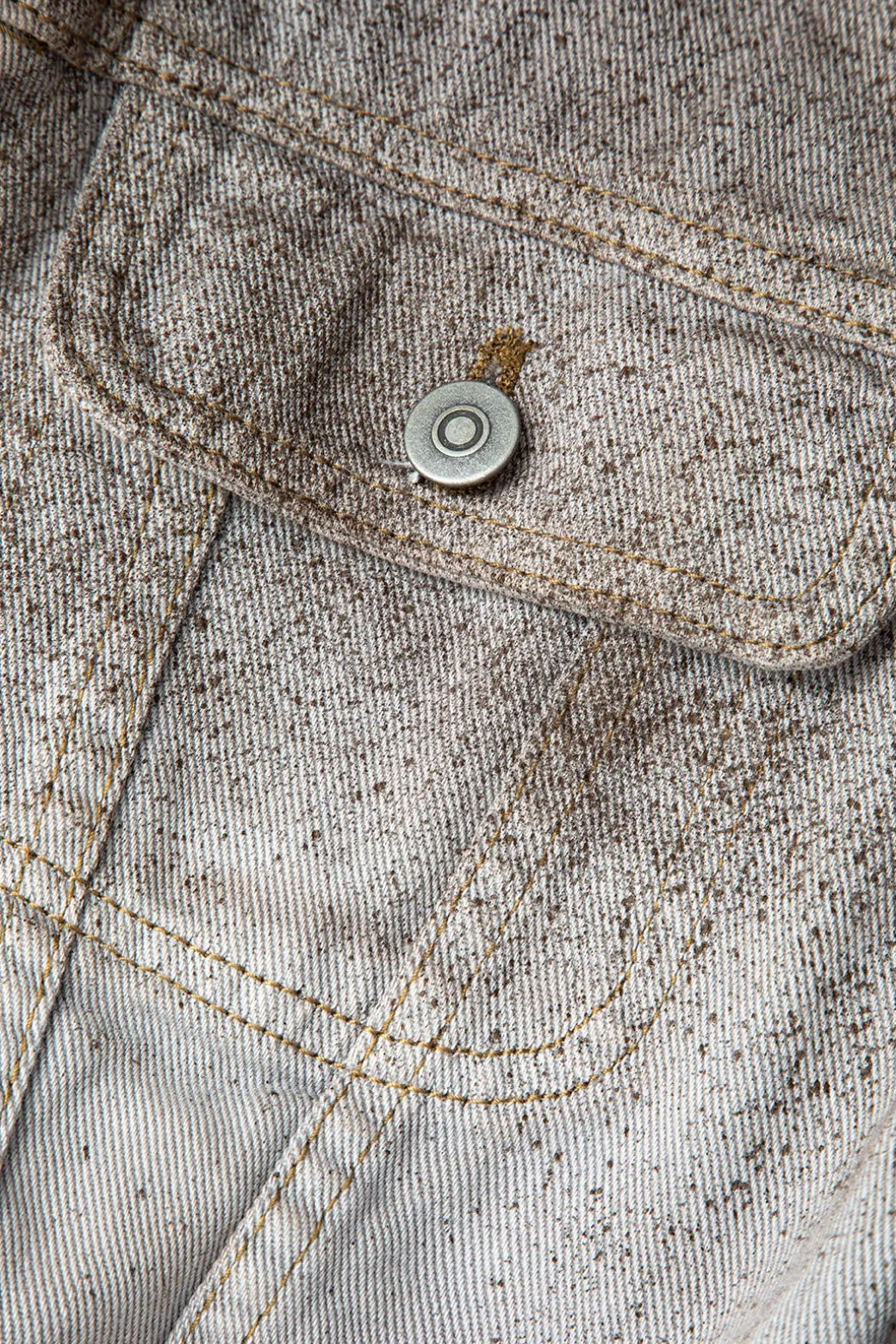 Distressed Flap Pocket Collared Denim Jacket