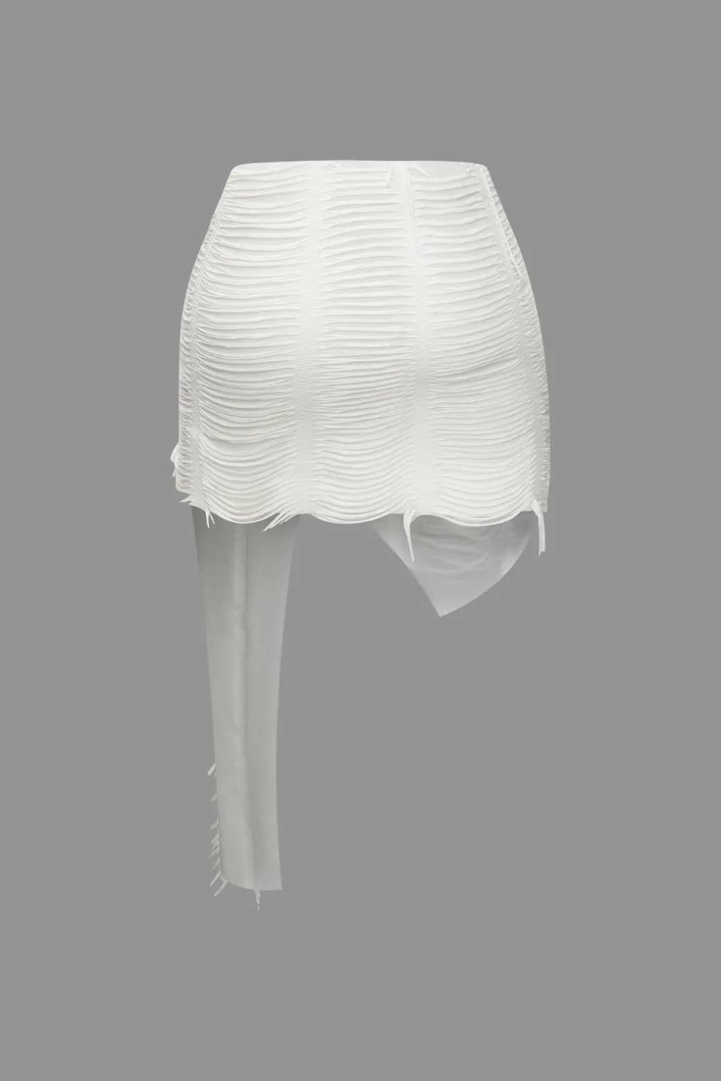 Distressed Halter Cami Top And Asymmetrical Mini Skirt Set