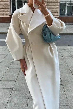 Double Breasted Long Trench Coat