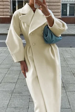 Double Breasted Long Trench Coat