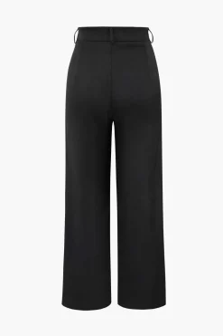 Draped Wrap Straight Leg Suit Pants