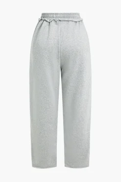 Drawstring Elastic Waist Trousers