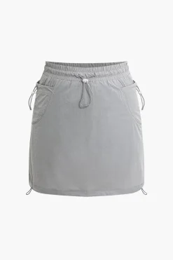 Drawstring Pocket Mini Skirt