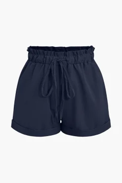 Drawstring Rolled Hem Shorts