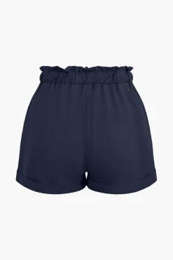 Drawstring Rolled Hem Shorts