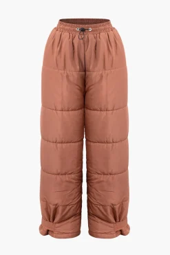 Drawstring Waist Puffer Pants