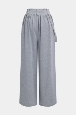 Drawstrings Hooded Long-Sleeve Top And Trousers Set