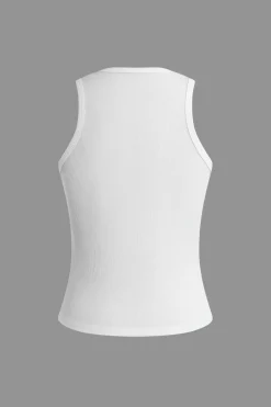 Embellished Ruched Tank Top