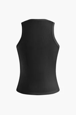 Embellished Ruched Tank Top