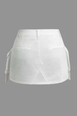 Faded Pocket Denim Mini Skirt
