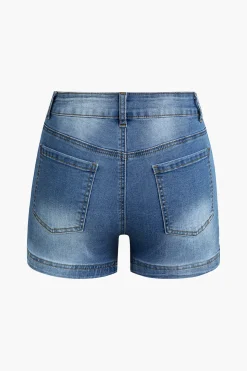 Faded Pocket Denim Shorts
