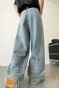 Faded Wide Leg Jeans