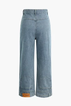 Faded Wide Leg Jeans