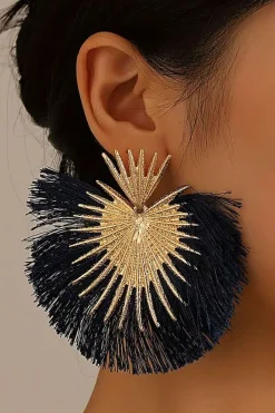 Fan-shaped Tassel Earrings