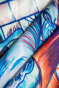 Fantasy Horse Print Crop Shirt