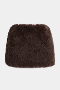 Faux Fur Button Mini Skirt