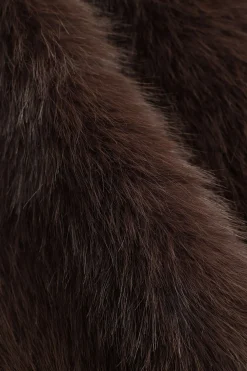 Faux Fur Button Mini Skirt