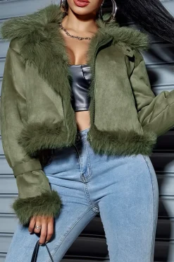 Faux Fur Crop Jacket