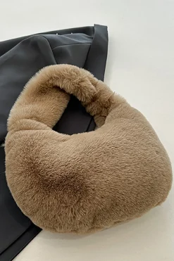 Faux Fur Plush Clutch Bag