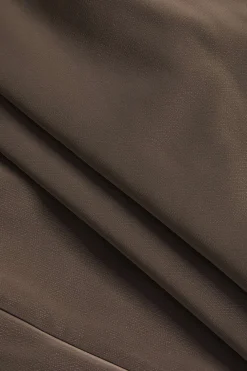 Faux Leather Asymmetrical Button Ruched Skirt