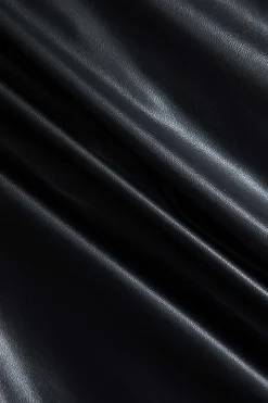 Faux Leather Asymmetrical Patchwork Trousers