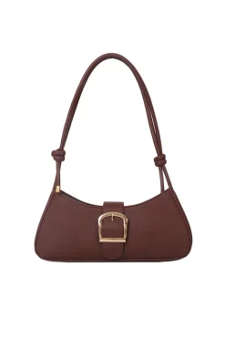 Faux Leather Belted Shoulder Bag