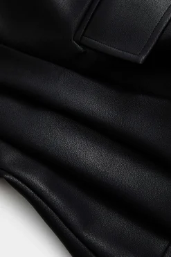 Faux Leather Button Tank Top