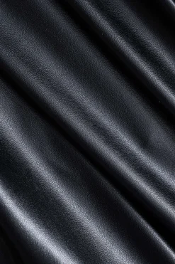 Faux Leather Button Wide Leg Trousers