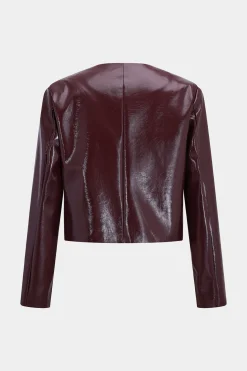 Faux Leather Buttoned Pocket Jacket