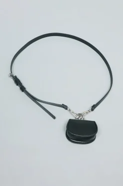Faux Leather Chain Mini Pocket Waist Belt