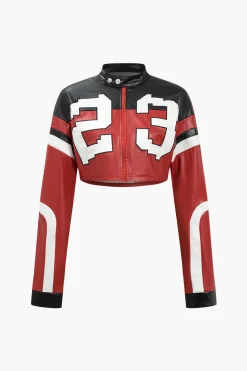 Faux Leather Crop Jacket