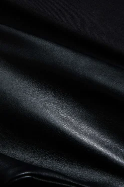 Faux Leather Cut Out Long Sleeve Bodysuit