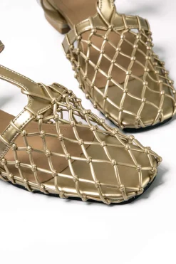 Faux Leather Cut Out Square Toe Low Heel Sandals