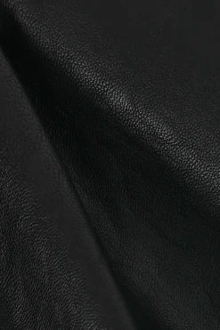 Faux Leather Elastic Waistband Straight Leg Pants