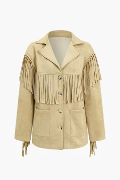 Faux Leather Fringe Jacket