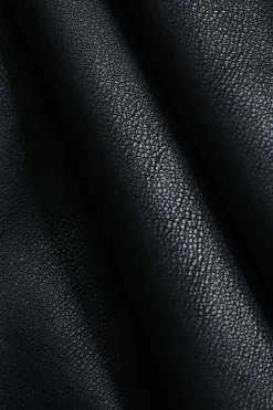 Faux Leather Fur Button Patchwork Jacket