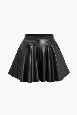 Faux Leather High Waist Pocket Shorts