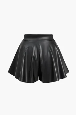 Faux Leather High Waist Pocket Shorts
