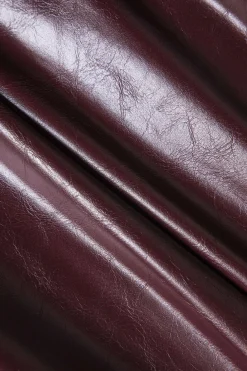 Faux Leather High Waist Split Skirt