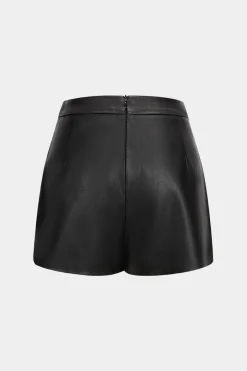 Faux Leather High Waist Skort