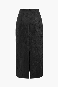 Faux Leather High Waist Zipper Skirt