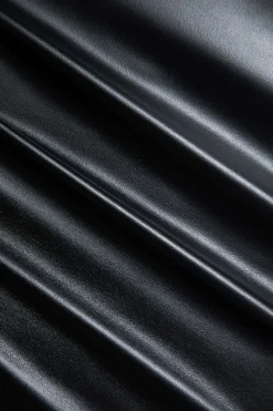 Faux Leather High Waist Zipper Skirt