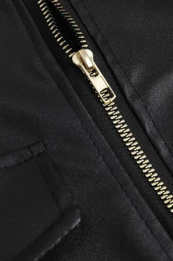 Faux Leather High Waist Zipper Pocket Shorts