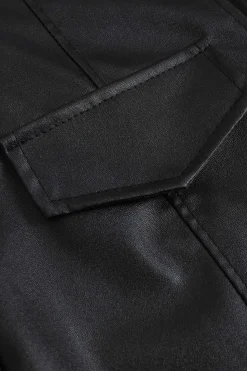 Faux Leather High Waist Zipper Pocket Shorts